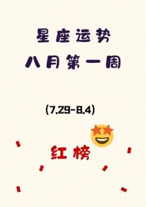 本周星座运势：事业感情健康面面观