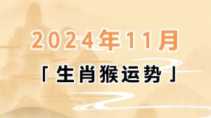 2024年11月属猴运势：工作压力与财运分析
