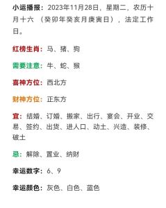 11月28日生肖运势：机遇与挑战解析