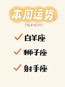 11月运势高峰：白羊狮子天秤射手闪耀时刻