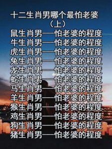 三大生肖男：如何将‘惧内’变甜蜜艺术
