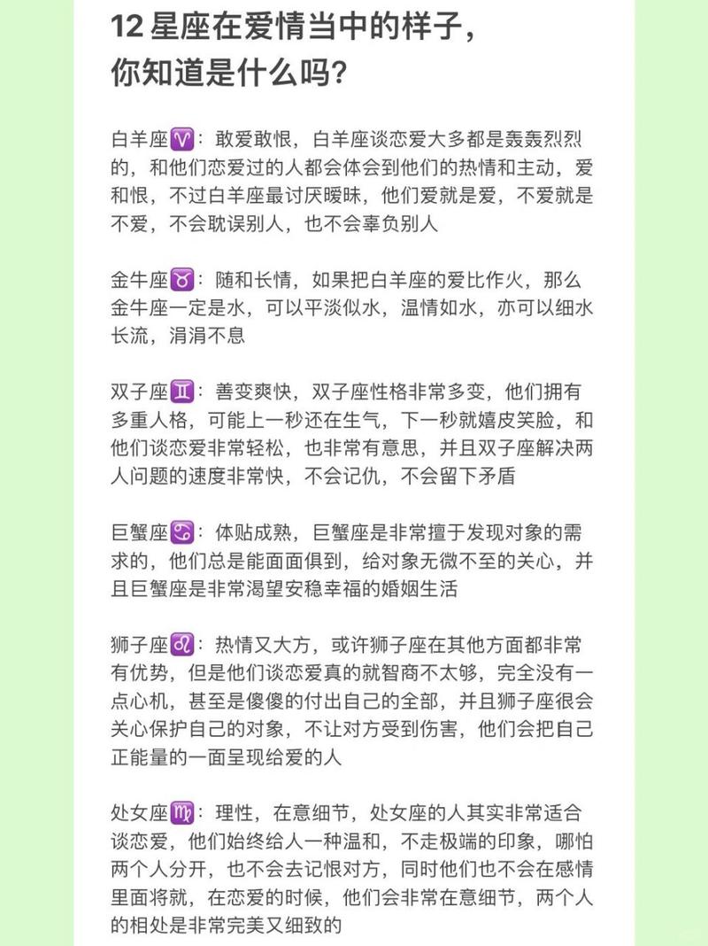 周末星座运势：揭秘白羊金牛双子巨蟹的爱情特质
