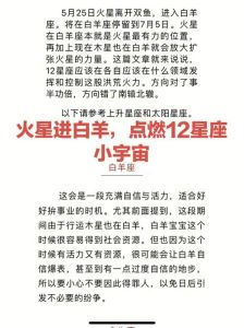 火星白羊性格特点及影响