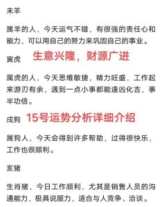 11月15日生肖好运指南：鼠兔马猴运势详解