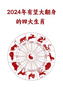 2024年四大生肖好运来袭，翻身迎辉煌！
