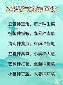 24节气顺口溜：掌握四季变化农事要点