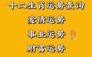 今日生肖运势：爱情和谐，事业提升，财运谨慎！