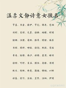 诗意女孩名字精选及寓意解析