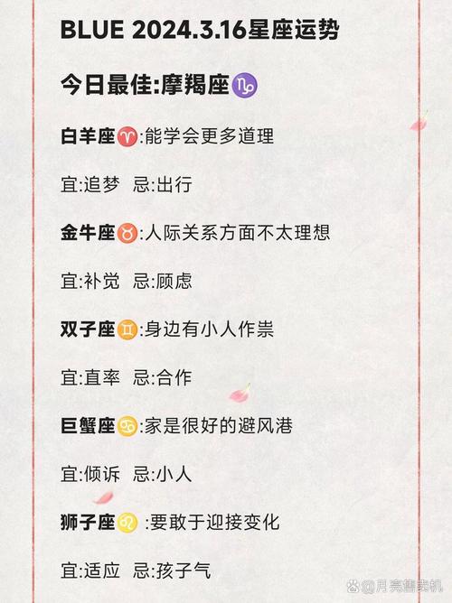 今日星座运势：事业爱情财运一览