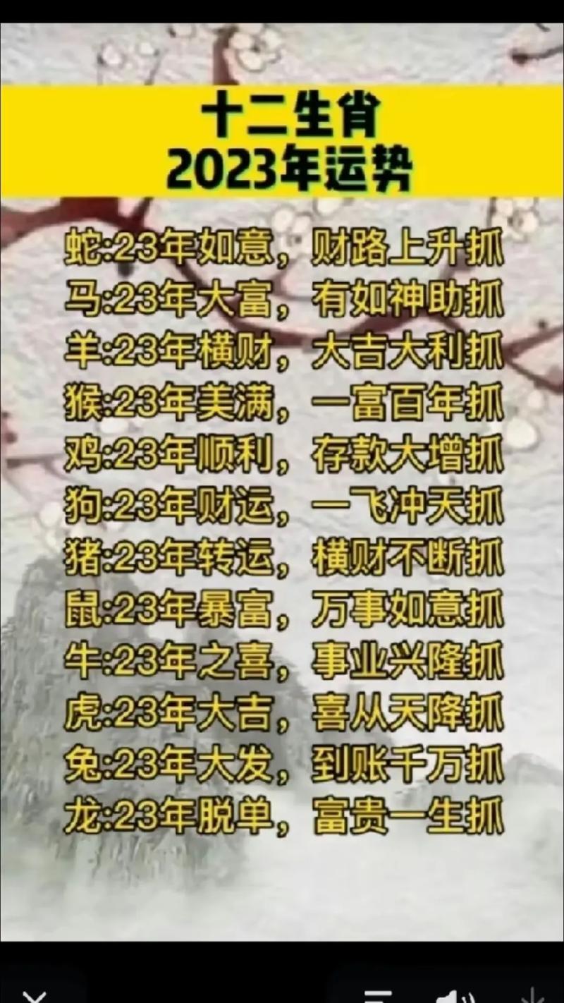 2023年12月生肖财运：事业高峰期，龙虎兔牛鸡丰收时