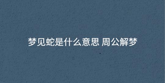 解梦揭秘：蛇梦背后的欲望与力量