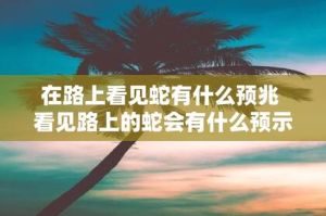 路边见到蛇有什么预兆：民间信仰与自然现象解读