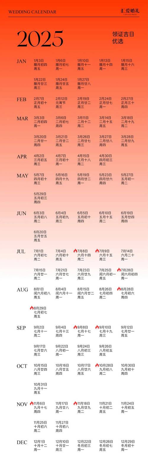 2025年结婚的好日子结婚吉日大全结婚黄历：良辰美景，幸福启航