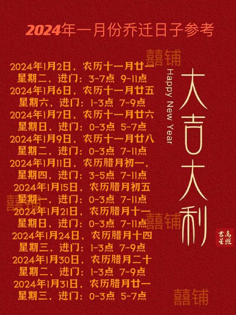 一月份几号搬家最好吉利：新年新居，吉祥入住指南！