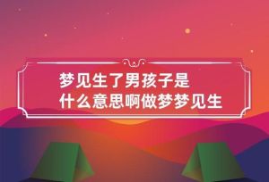 未婚梦见生儿子：揭秘梦境寓意与未来运势