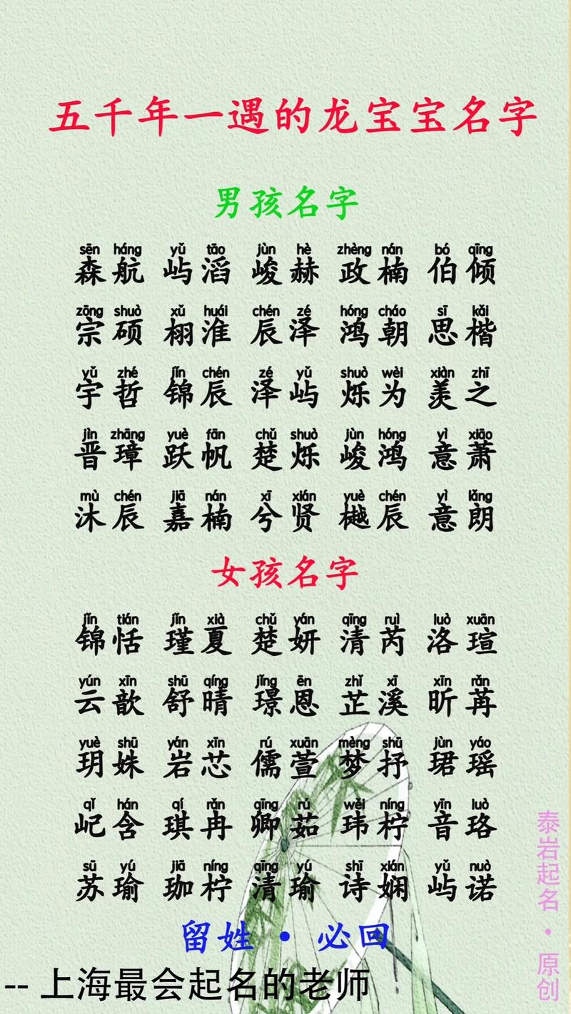 2024宝宝取名指南：寓意美好，五行相生，龙宝宝专属推荐