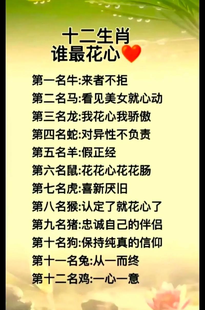 揭秘：生肖男情感密码，花心生肖背后的秘密！