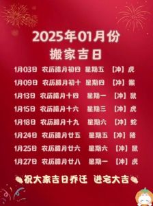 2025年黄道吉日搬家攻略：开启吉祥新生活！