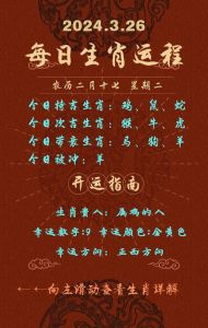 2024年12月29日生肖运势揭秘：兔旺虎稳，你运势如何？