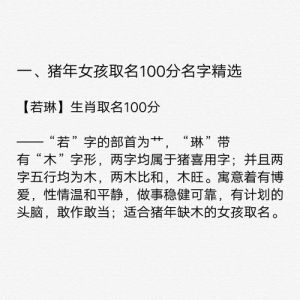 猪年女孩取名大全：100个高分名字，创意秘籍揭晓！