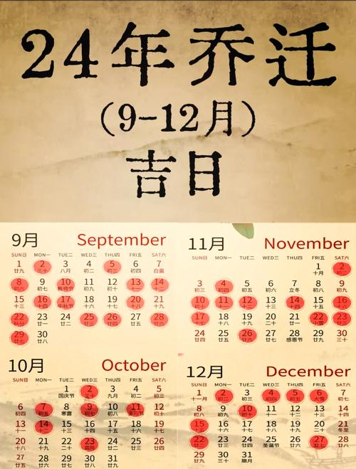 2024年黄道吉日搬家指南：乔迁吉日详析