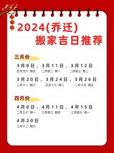 2024年乔迁吉日指南：顺风顺水搬家法