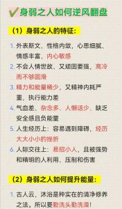 身弱人群特征与关爱之道