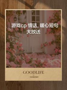 游戏CP情话：虚拟战场上的甜蜜告白